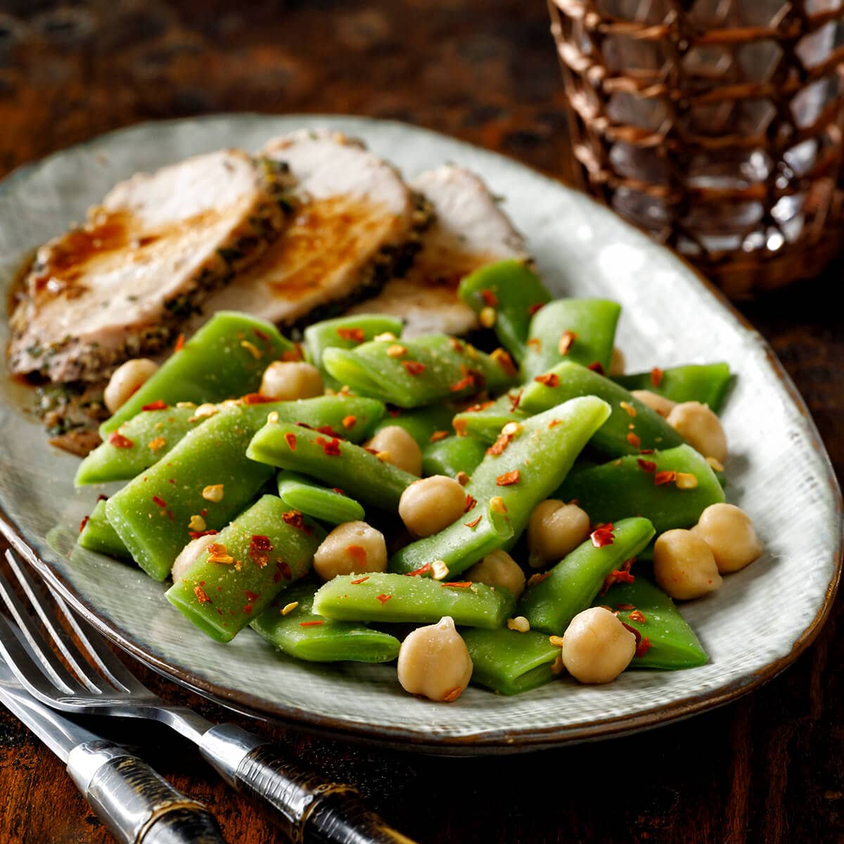 Simplot Red Beans Judías verdes con garbanzos y ajo | Simplot Food - USA