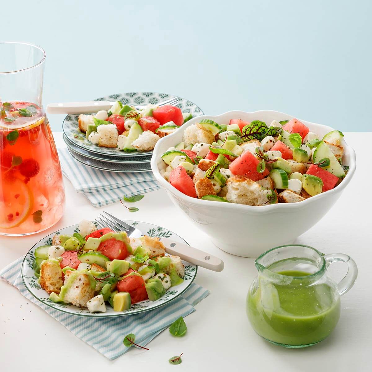 Avocado and Watermelon Panzanella | Simplot Foods