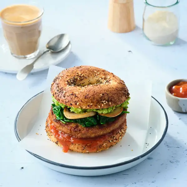 Breakfast Veggie Burger Bagel | Simplot Food - Australia