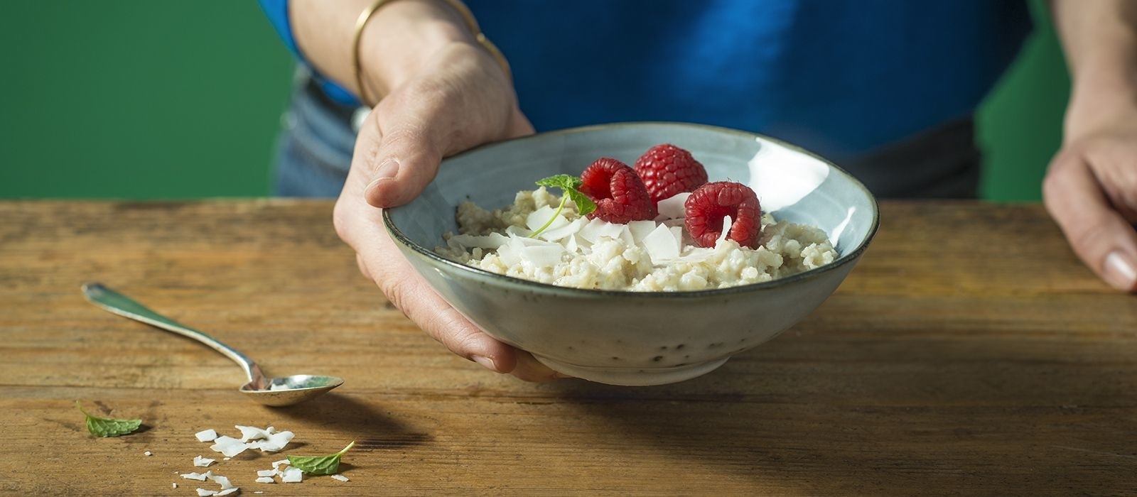 Import-Recipe - Lime and Coconut Rice Porridge with Raspberries