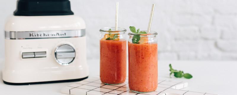 Mango strawberry peach smoothie