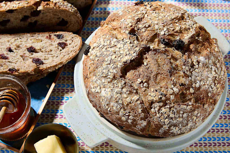 Cranberry oat walnut bread