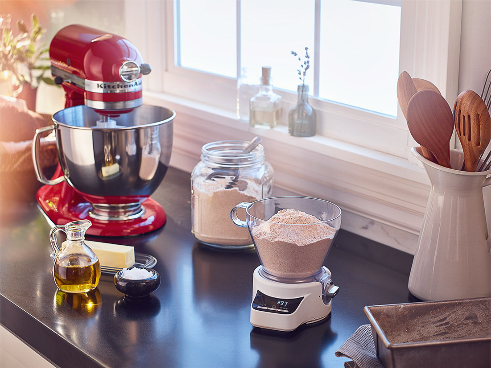 Introducing the New KitchenAid® Sifter + Scale Attachment 