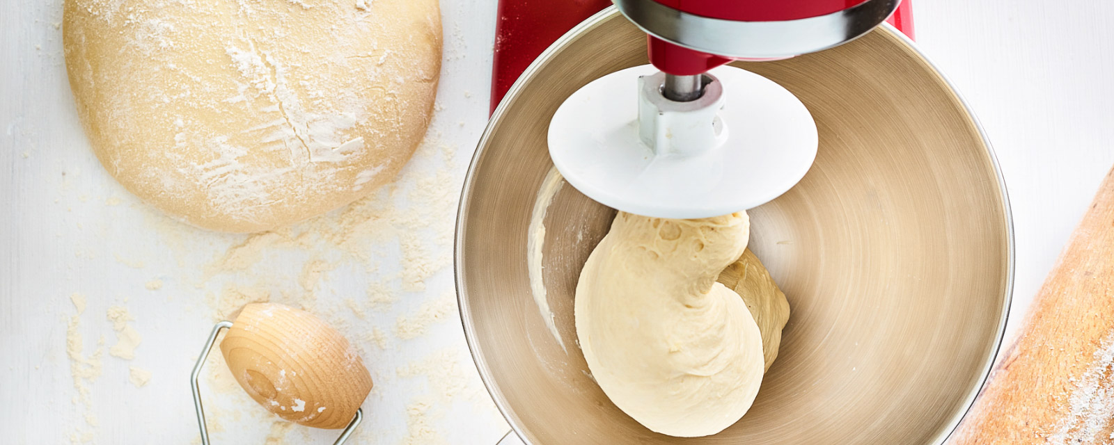 red-mixer-kneading-dough-to-make-yeast-bread