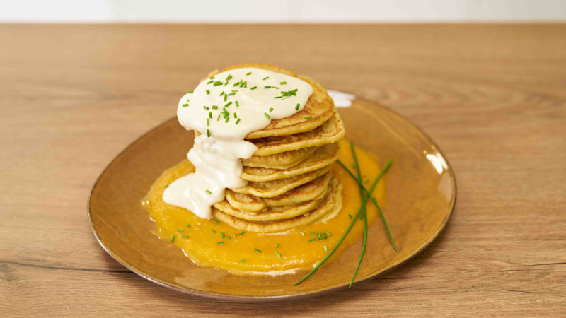Pancake di cavolfiore e fonduta.JPG