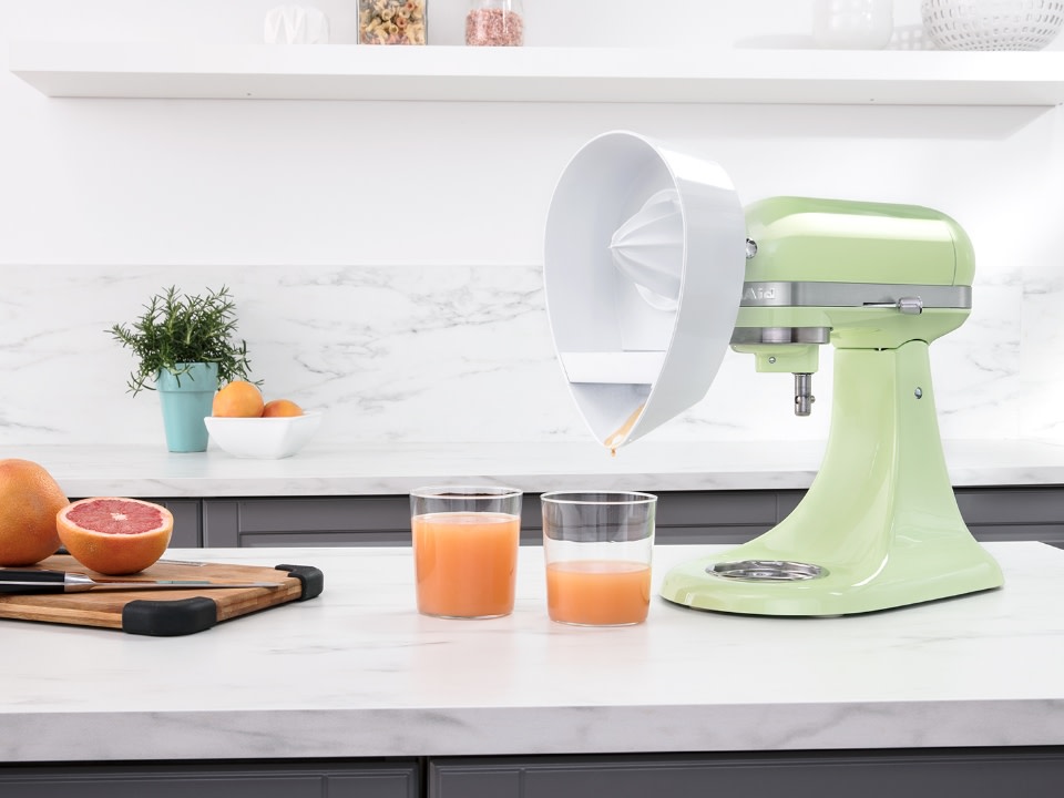 Mixer-attachments-orange-juicer-attached-to-mixer