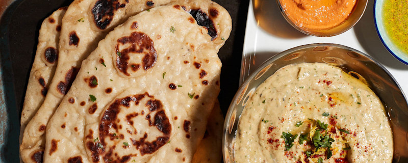 Naan bread with baba ganoush