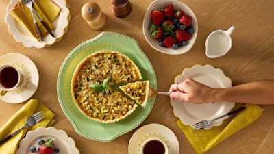 corn courgette mozzarella quiche