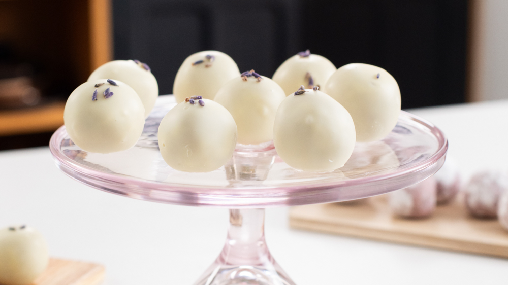 White chocolate lavender truffles