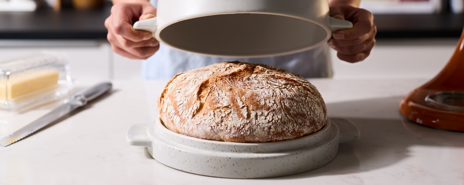 KitchenAid® Grey Speckle Bread Bowl with Baking Lid