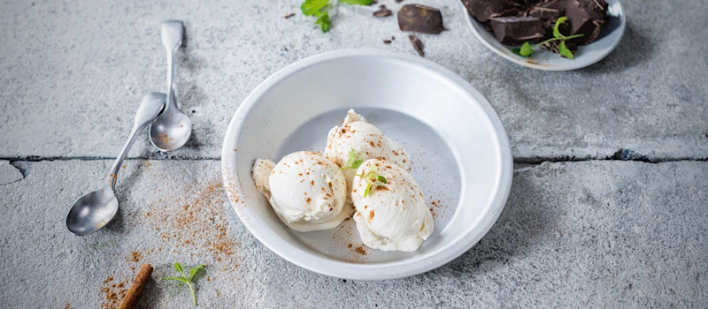 Ricotta and cinnamon ice cream