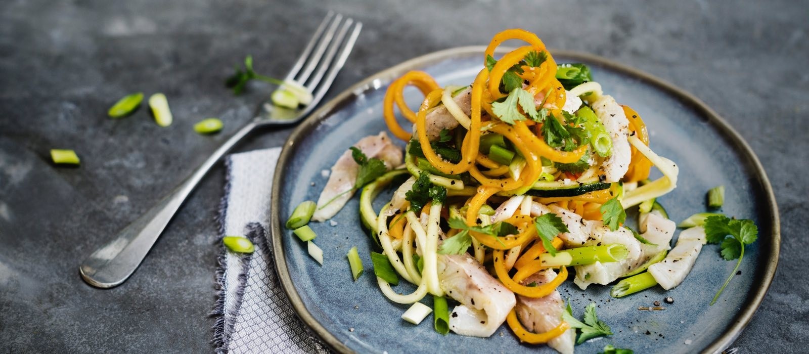 Import-Recipe - Seabass, carrot and courgette ginger ceviche