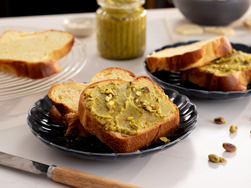 Toasted Brioche with Pistachio Spread