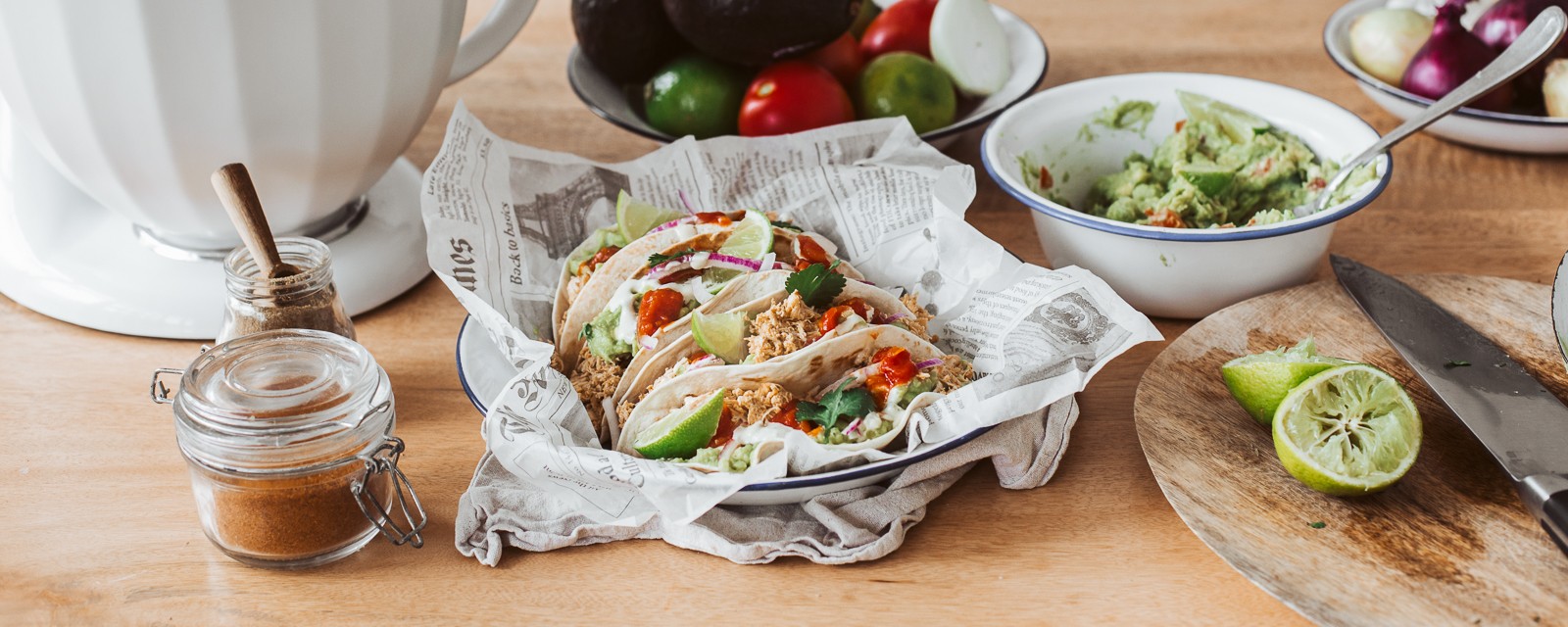 Import-Recipe - PULLED CHICKEN TACOS WITH GUACAMOLE