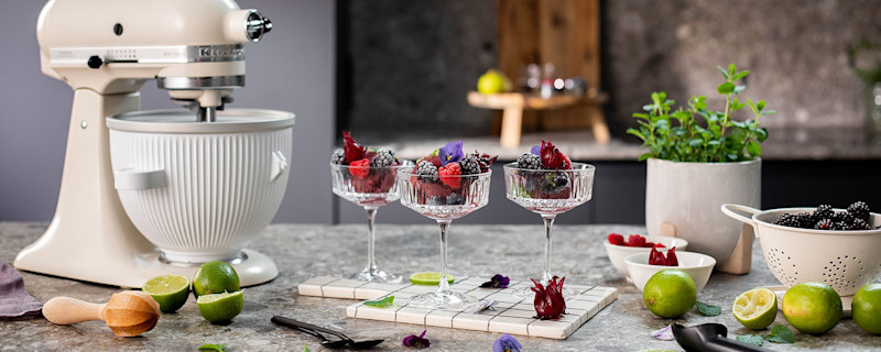 Blackberry hibiscus sorbet