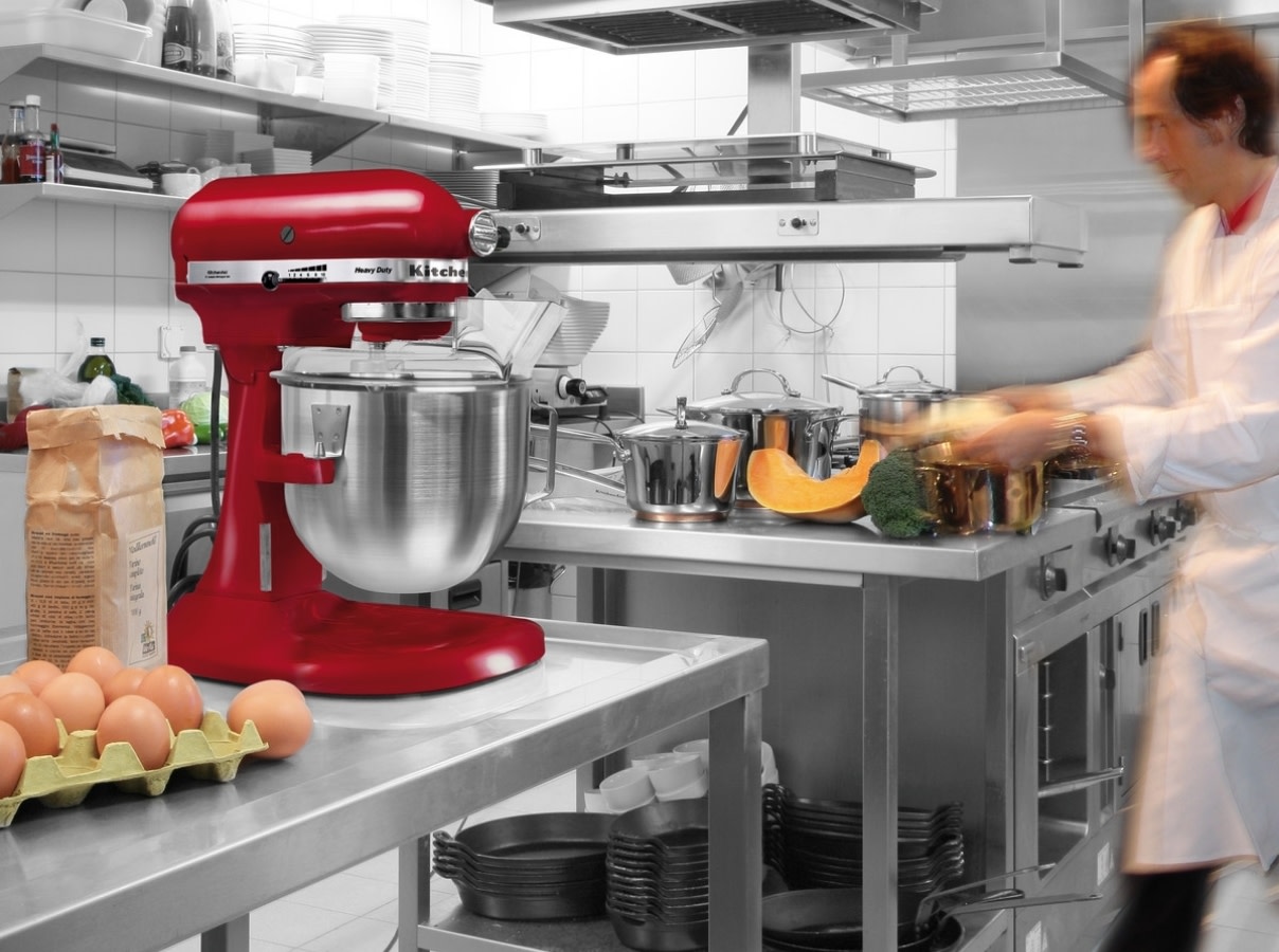 red-mixer-bowl-lift-in-professional-kitchen