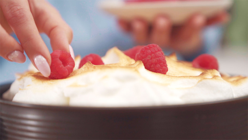 Meringata di ricotta e lamponi