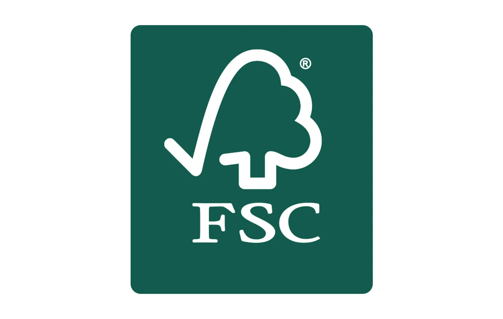 Das FSC Logo auf grünem Hintergrund. Das FSC Logo auf grünem Hintergrund.
