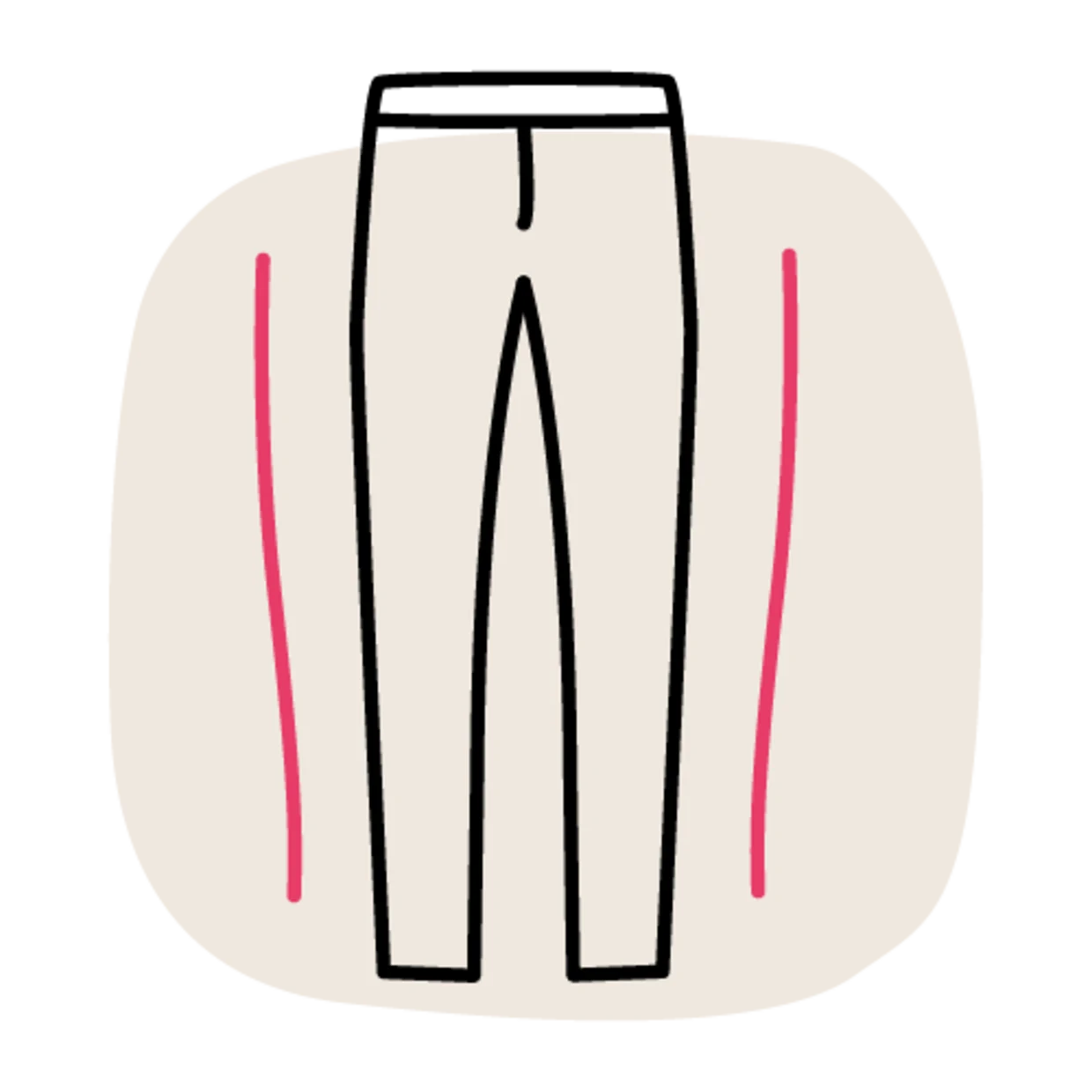 Illustration einer schmalen Hosenform Illustration einer schmalen Hosenform