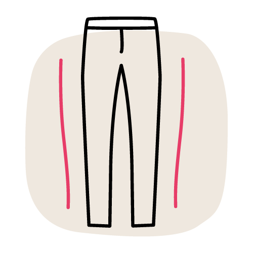 Illustratie van een smal broekmodel