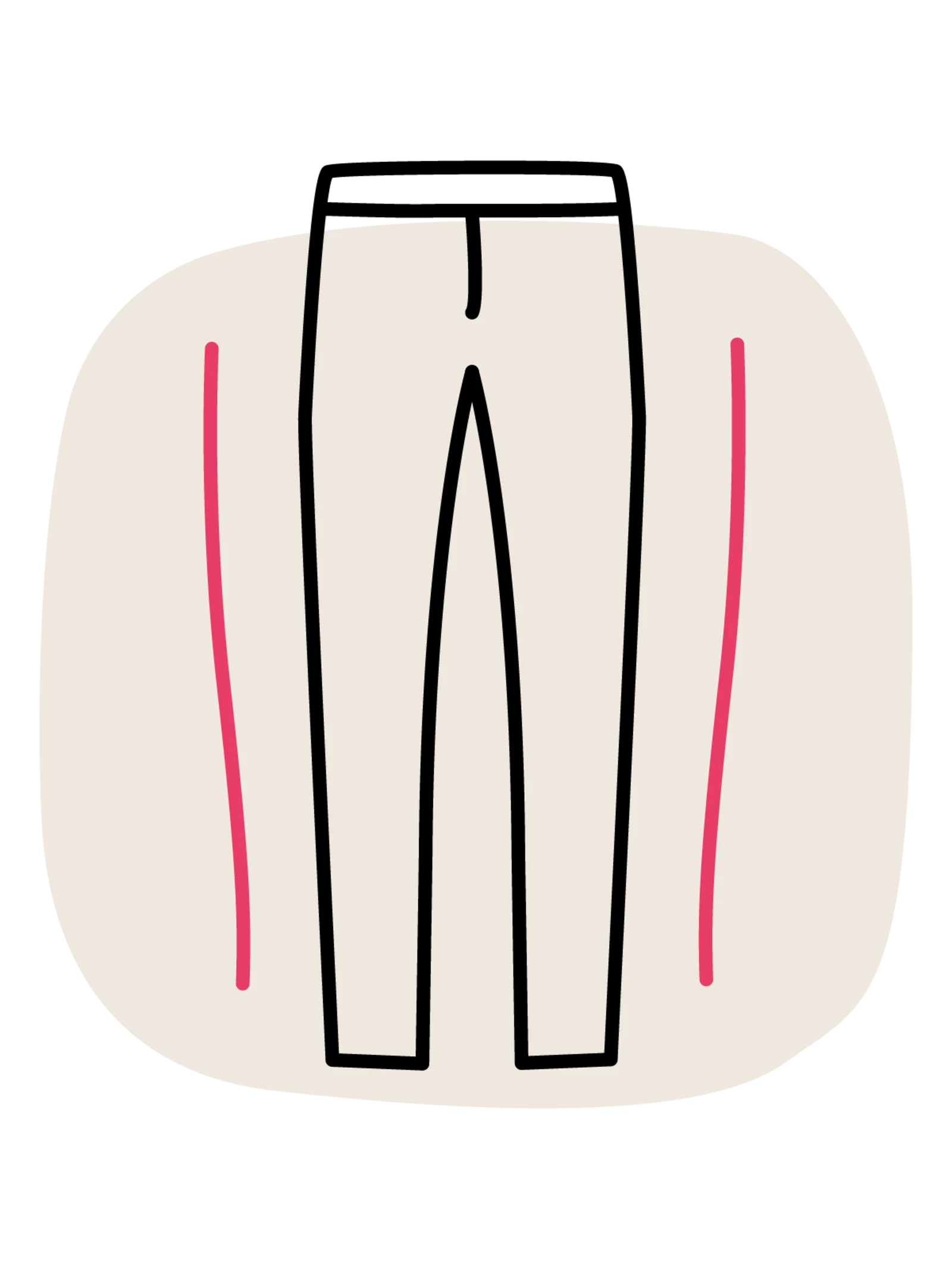 Illustration einer schmalen Hosenform Illustration einer schmalen Hosenform