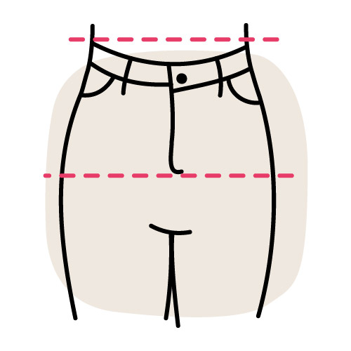 Illustration einer Hose mit erhöhter Leibhöhe
