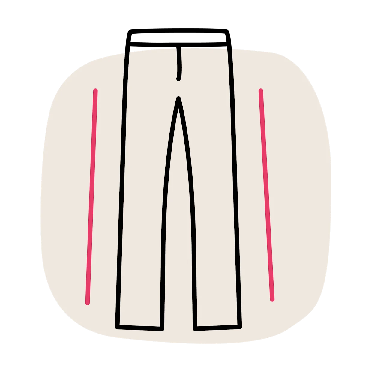 Illustration einer geraden Hosenform Illustration einer geraden Hosenform