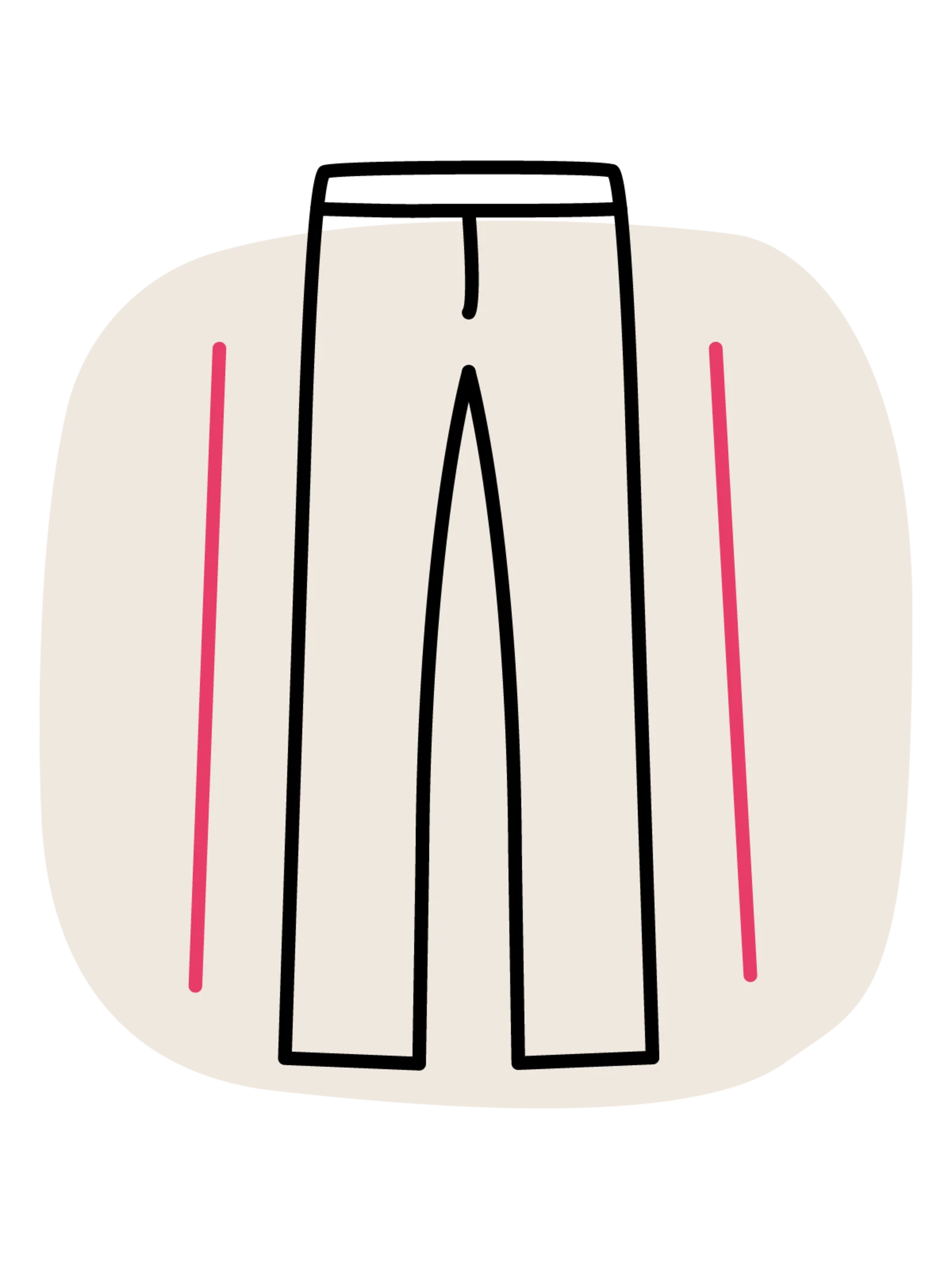 Illustration einer geraden Hosenform Illustration einer geraden Hosenform