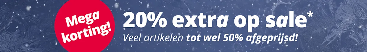 Winter sale: 20% extra korting op reeds tot 50% afgeprijsde artikelen. Mega korting actie in de shop.