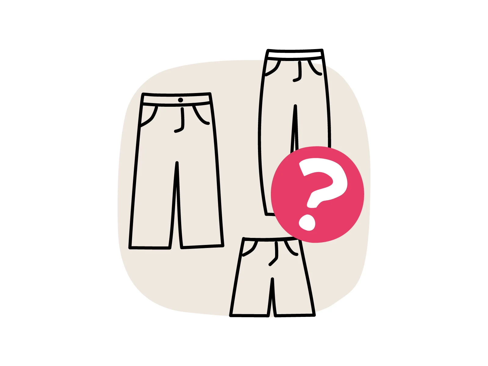 Illustration verschiedener Hosenformen für Herren