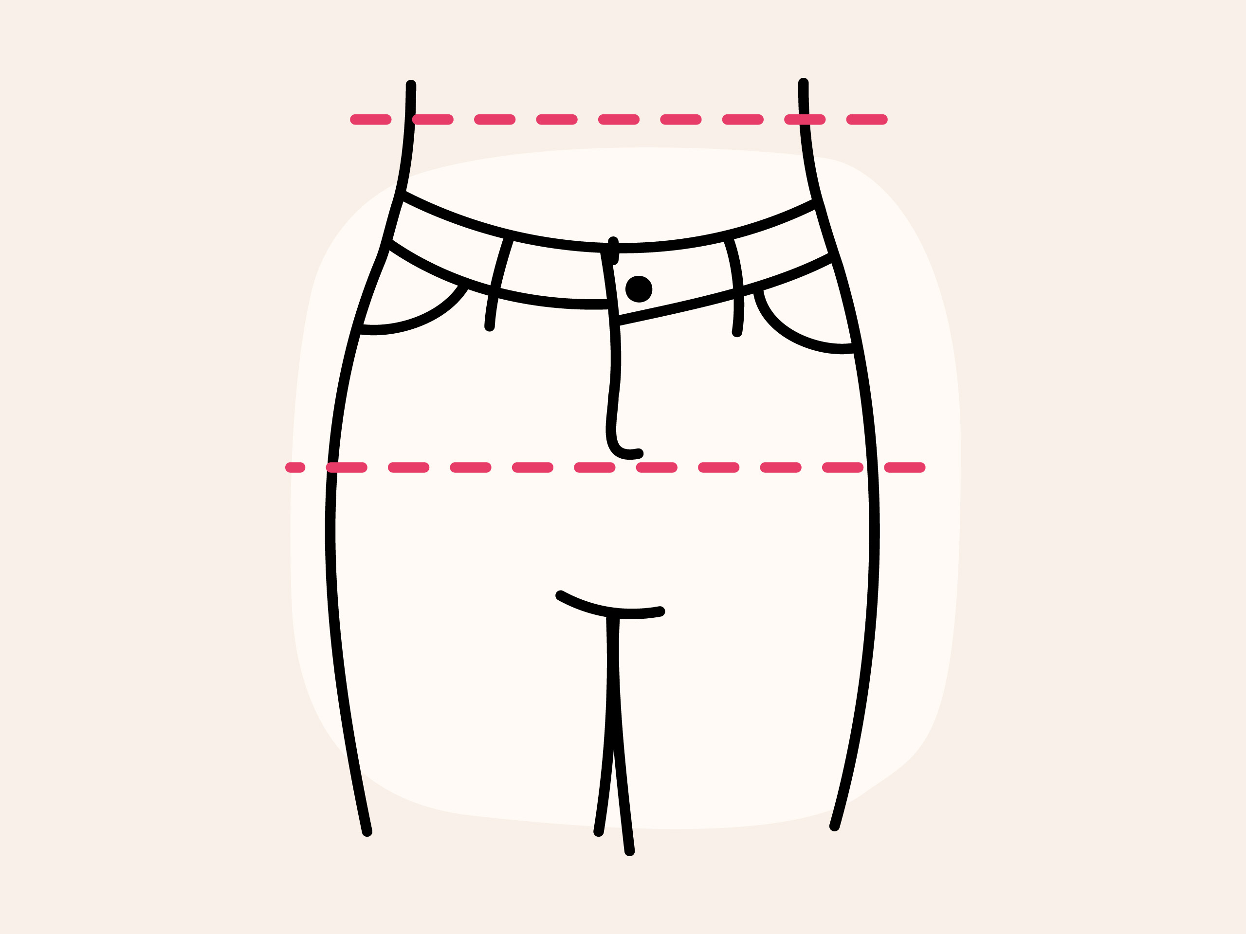 Illustration einer Hose mit normaler Leibhöh