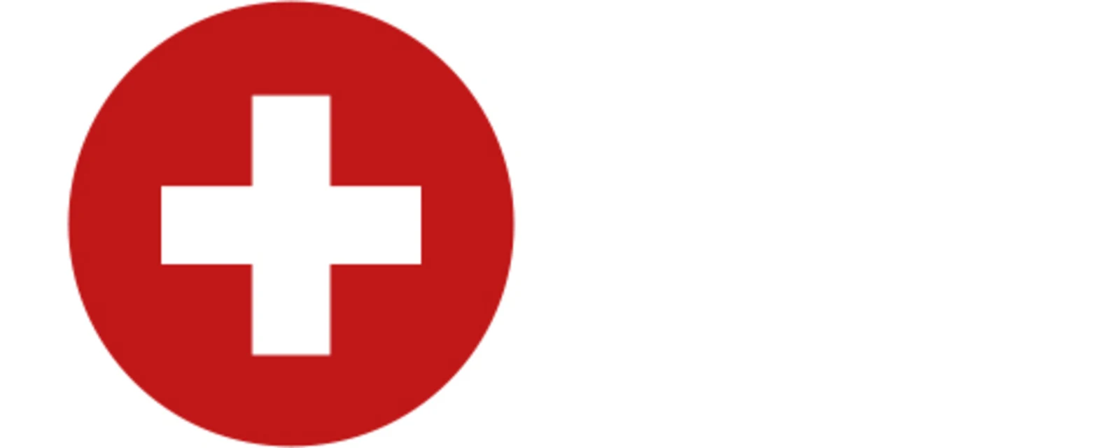 Roter Kreis mit weißem Kreuz in der Mitte, Symbol der Schweiz. Roter Kreis mit weißem Kreuz in der Mitte, Symbol der Schweiz.