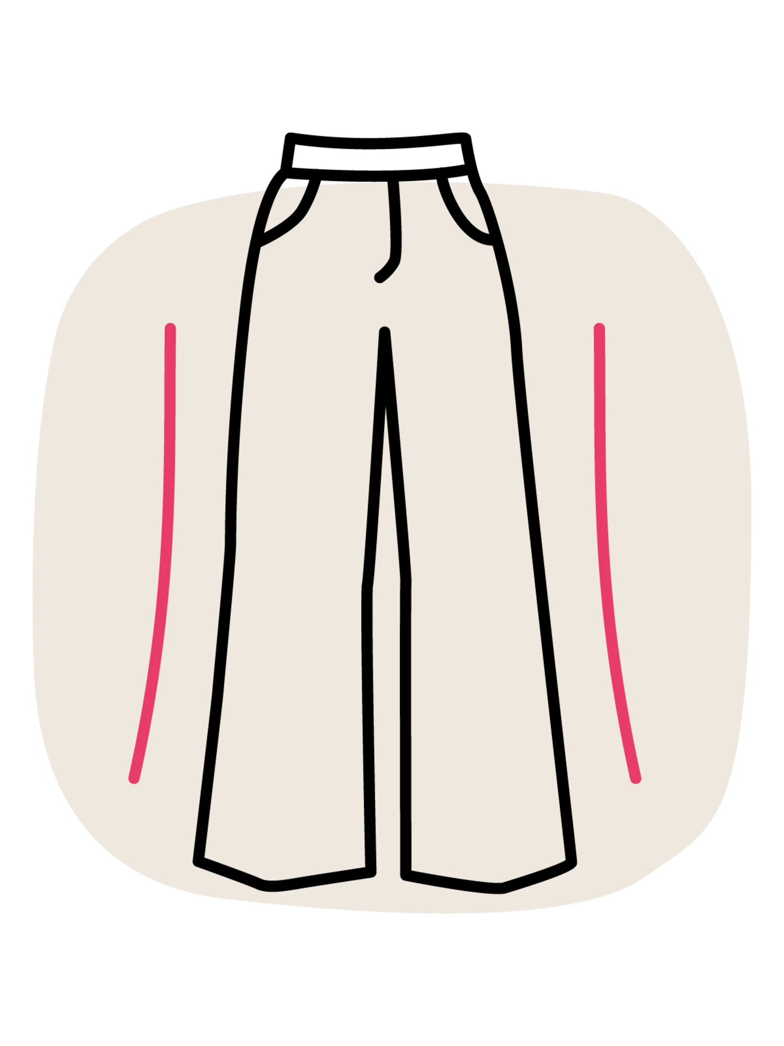 Illustration einer weiten Hosenform Illustration einer weiten Hosenform