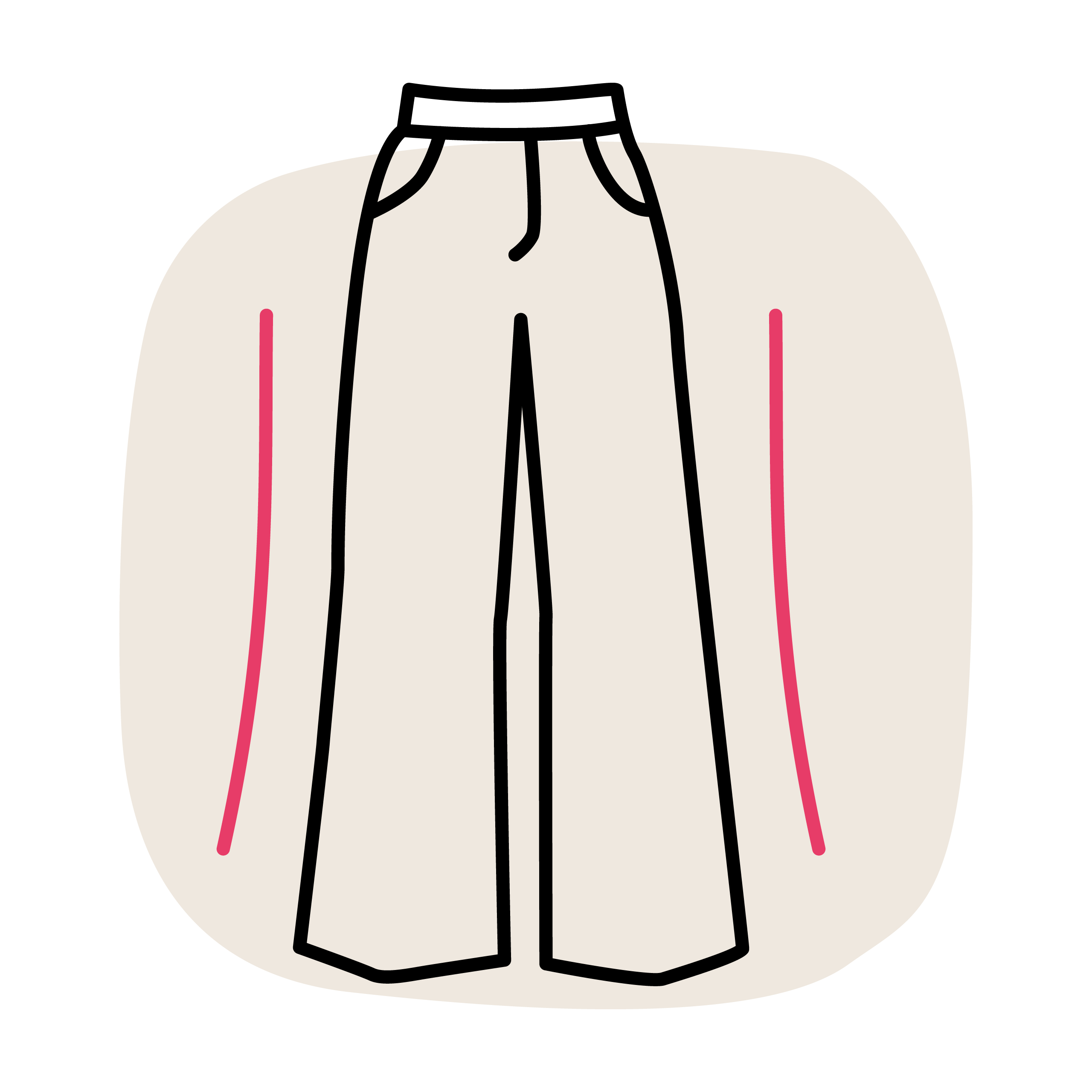 Illustratie van een wijd broekmodel