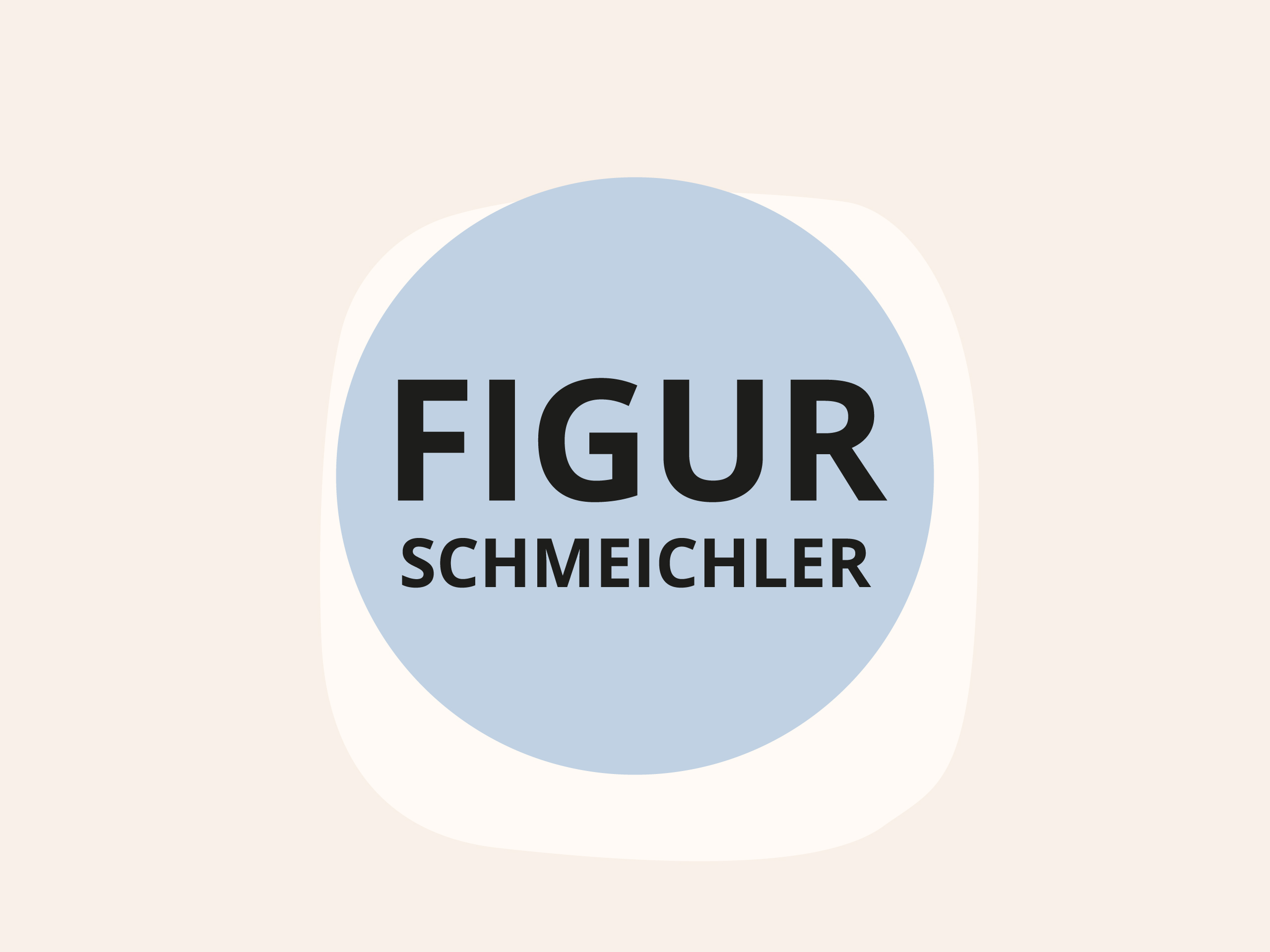 Schriftzug „FIGURSCHMEICHLER“ auf blauem Kreis.