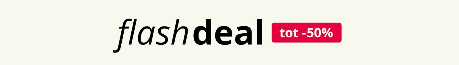 Model in een rietkleurig lang gestikt jack met Flashdeal-banner en tekst: Langjack vanaf €49,99, tot -50%