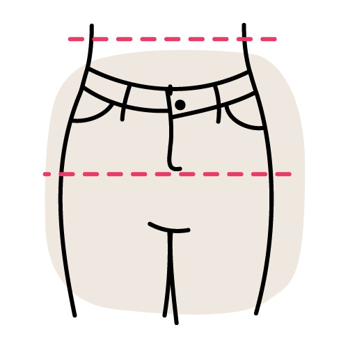 Illustratie van een broek met normale taille