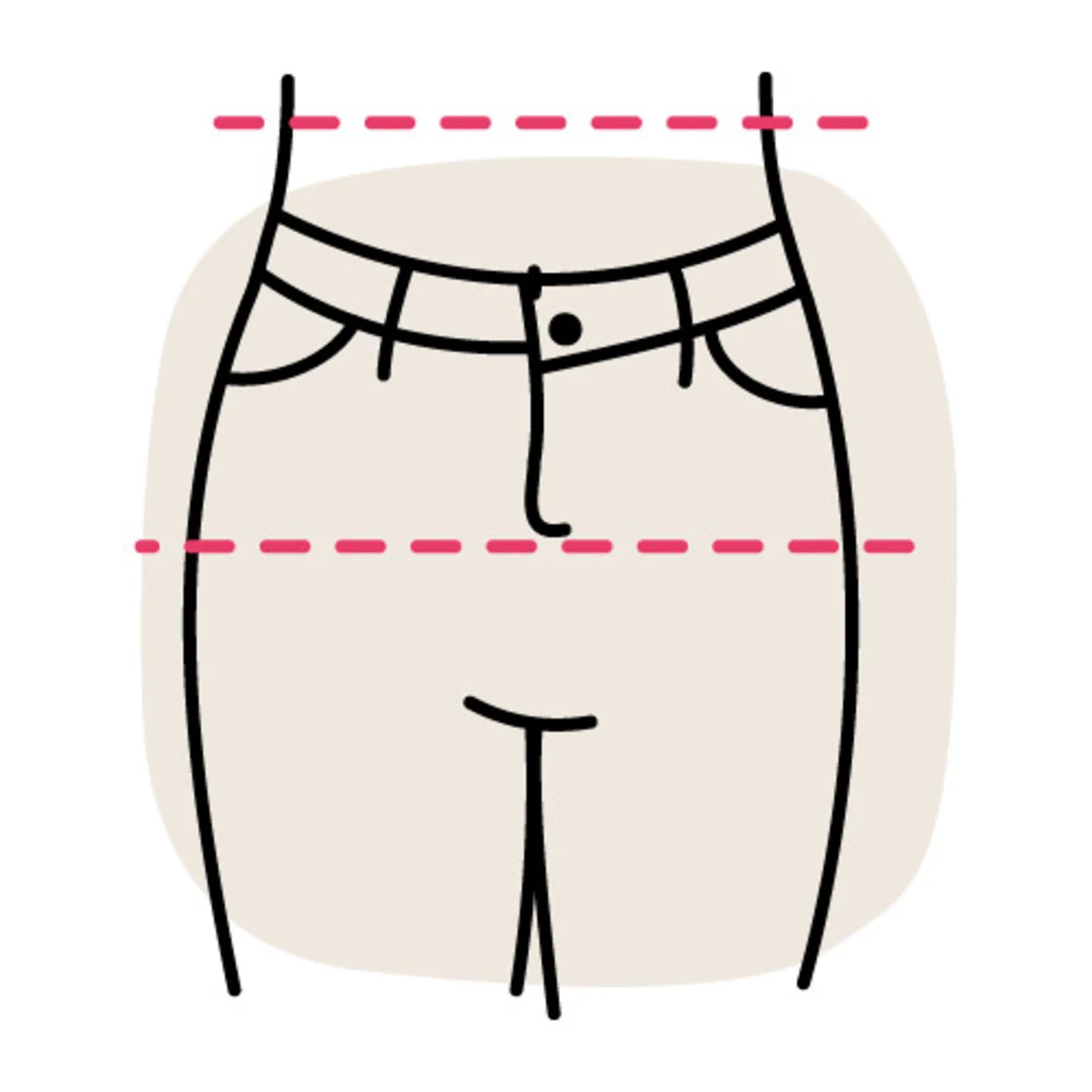 Illustratie van een broek met normale taille Illustratie van een broek met normale taille