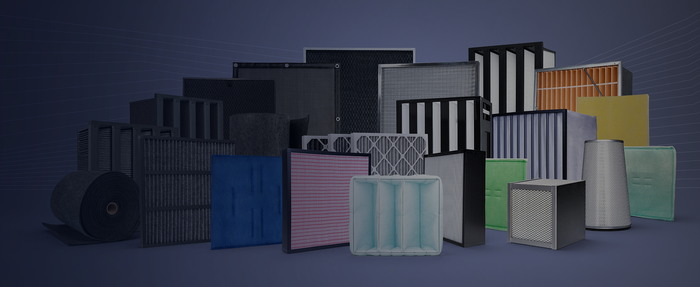 Product group shot of Rensa's air filters