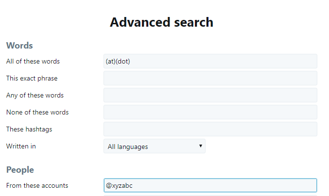 Twitter Advanced Search