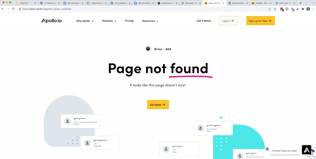 Connecting to Apollo.io from Gmail