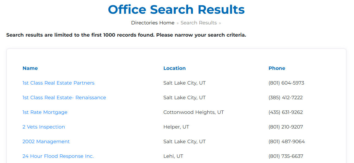 Office Search Result