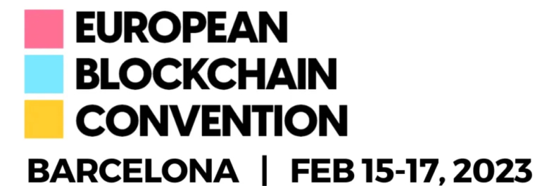 Logo of 8th European Blockchain Convention 
