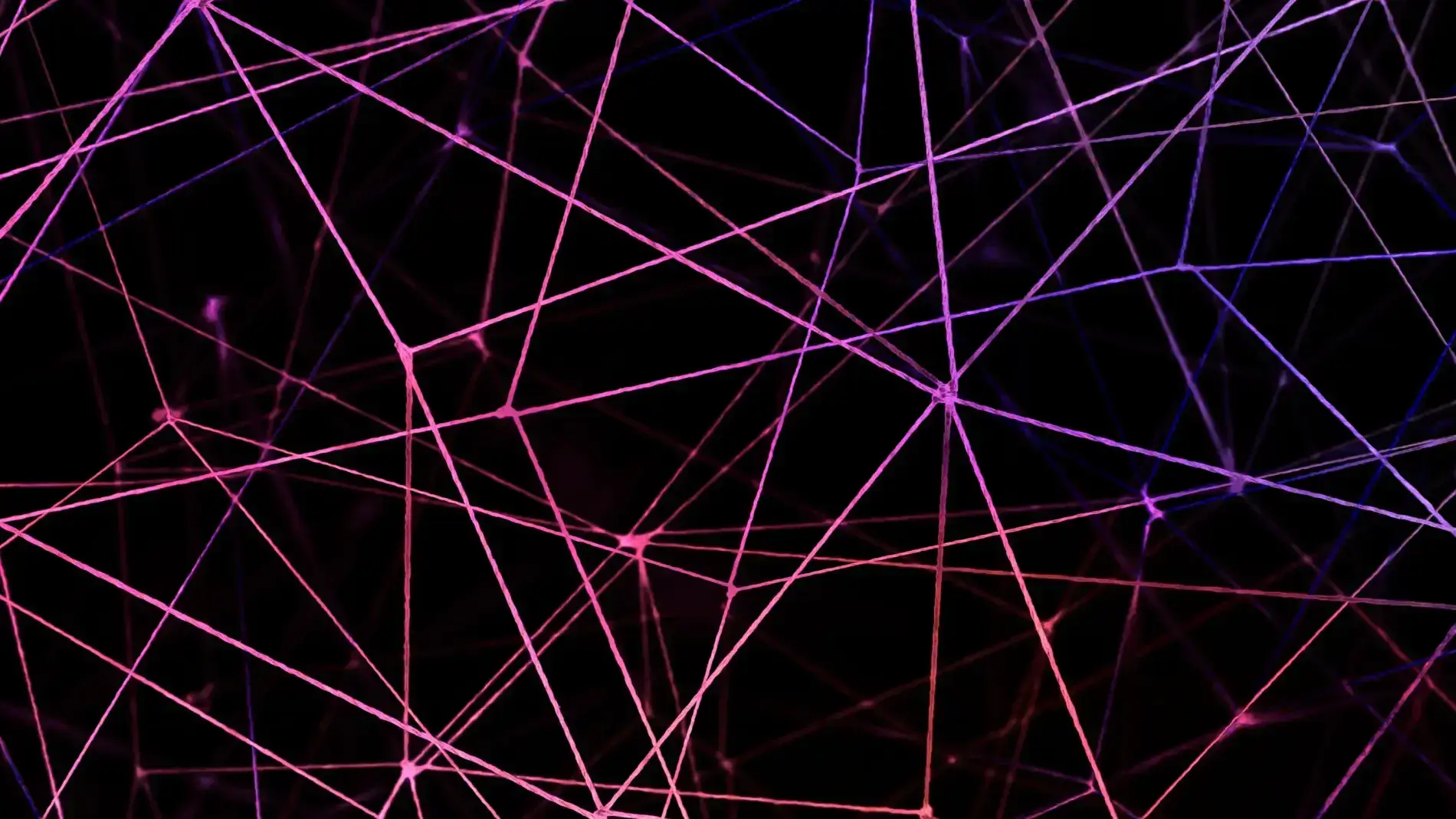 A series of pink-purple threads representing a decentralised system