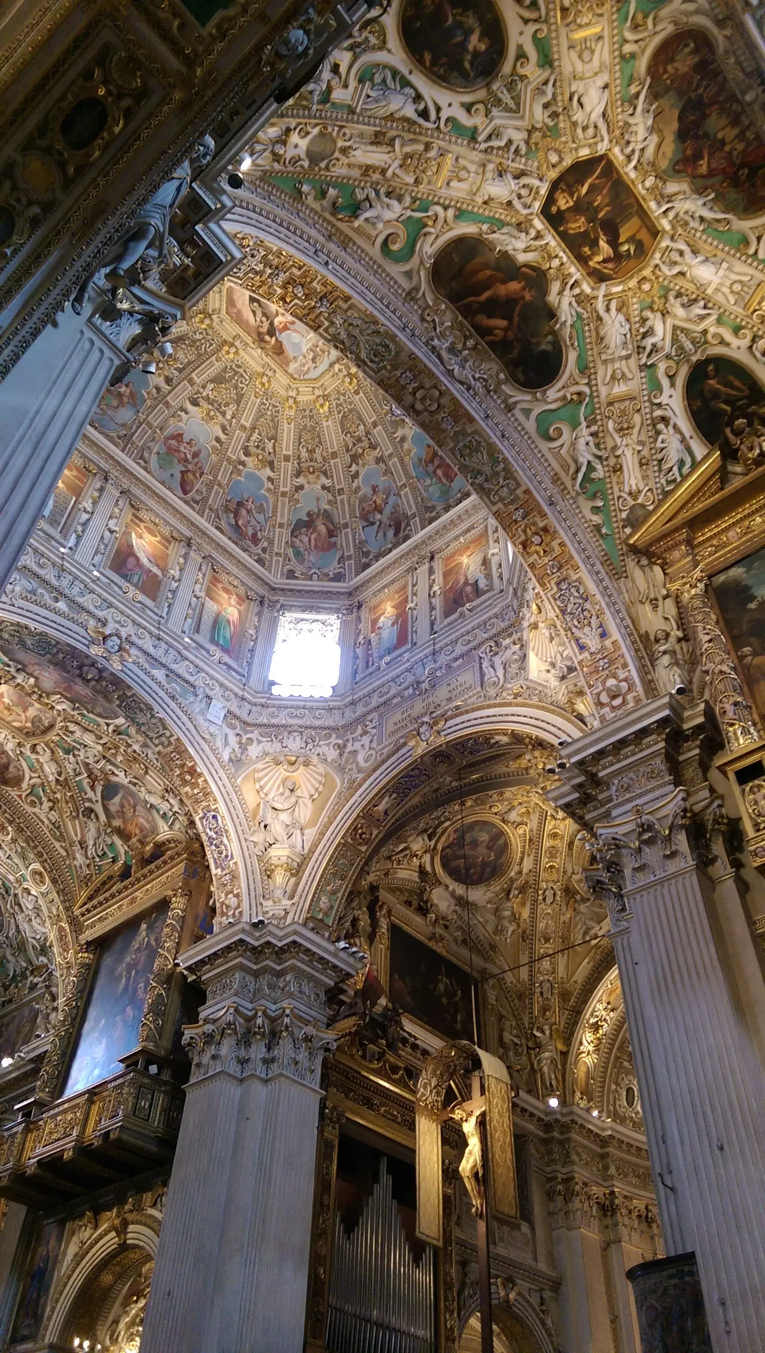 An interior view of the cathedral in Bergamo