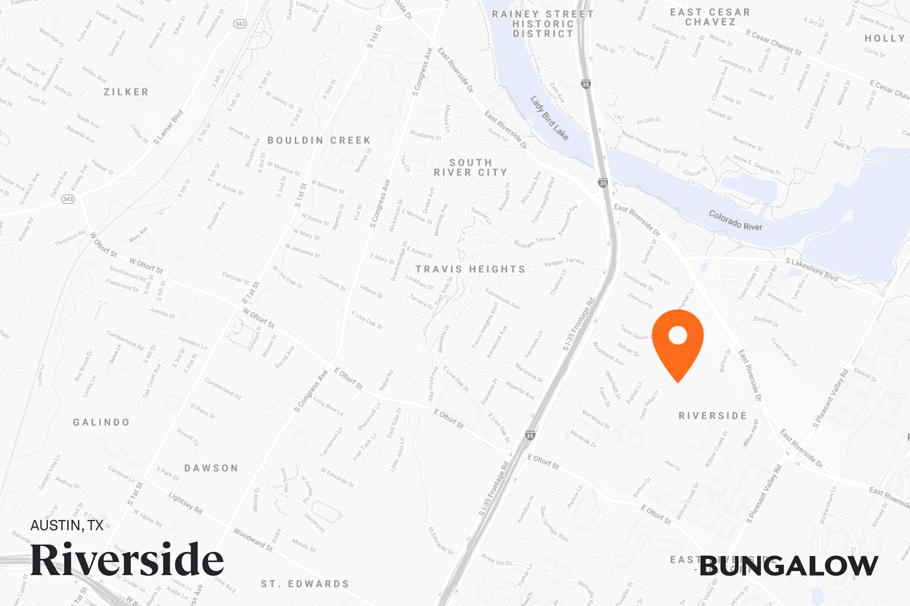 Riverside Neighborhood Map - Austin, Texas