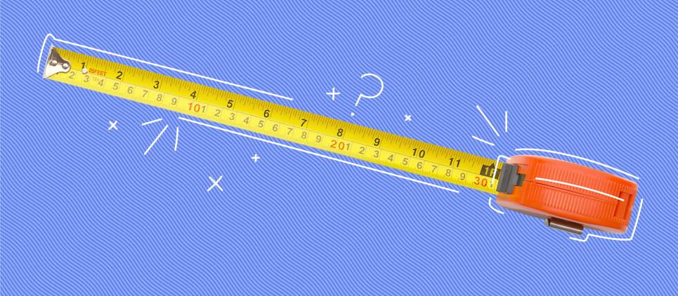 measuring tape pulled out on a blue background 