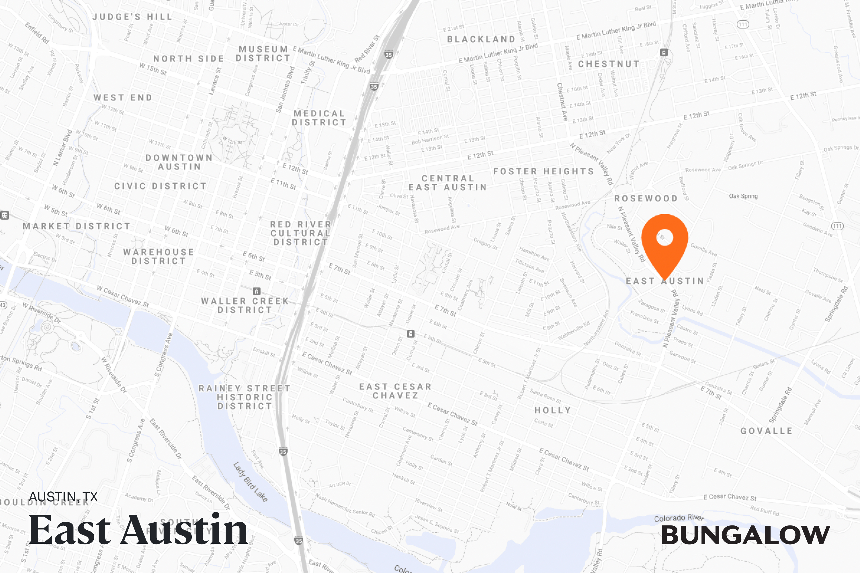 East Austin Neighborhood Map - Austin, Texas