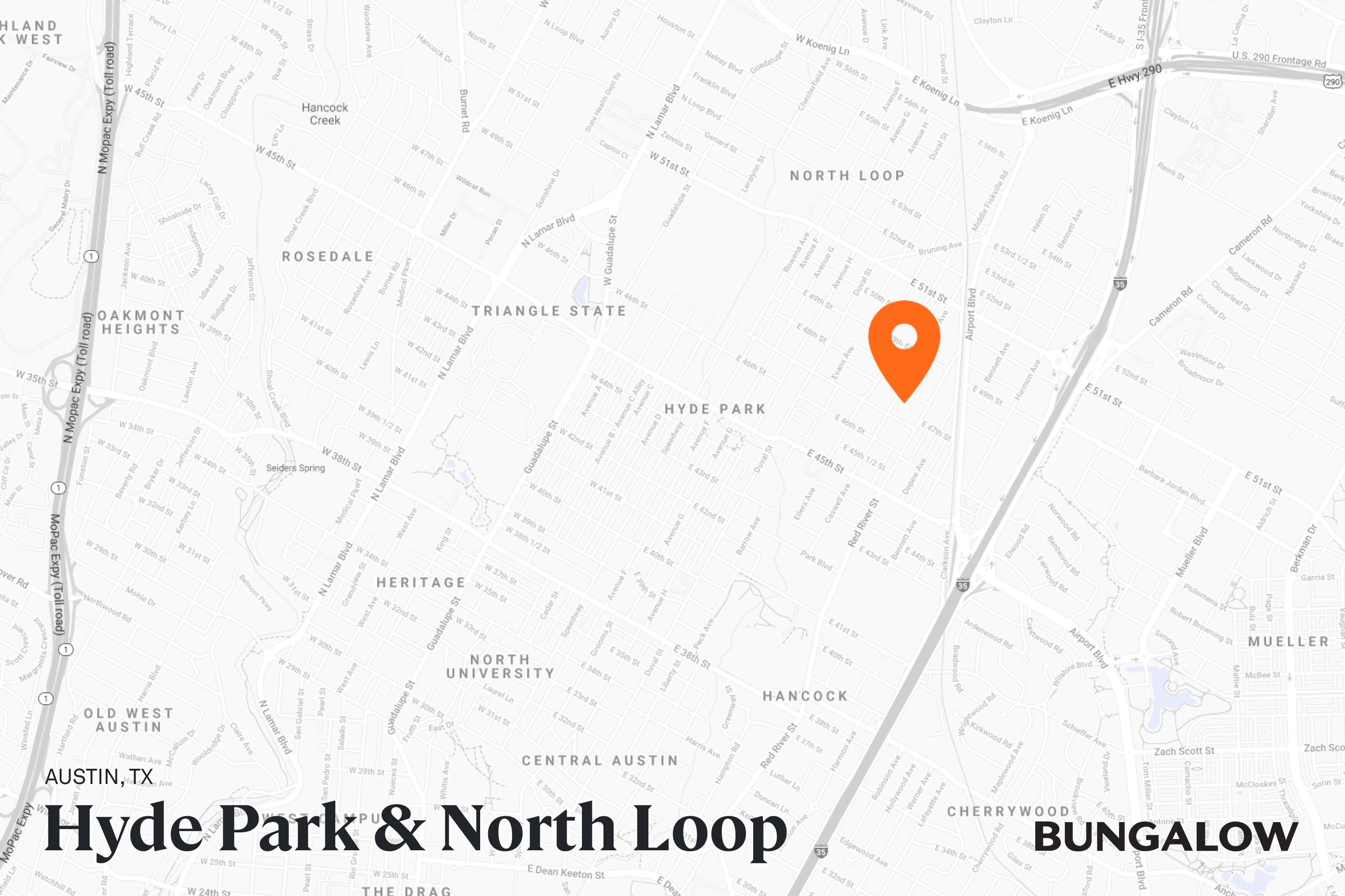 Hyde Park & North Loop Neighborhood Map - Austin, Texas