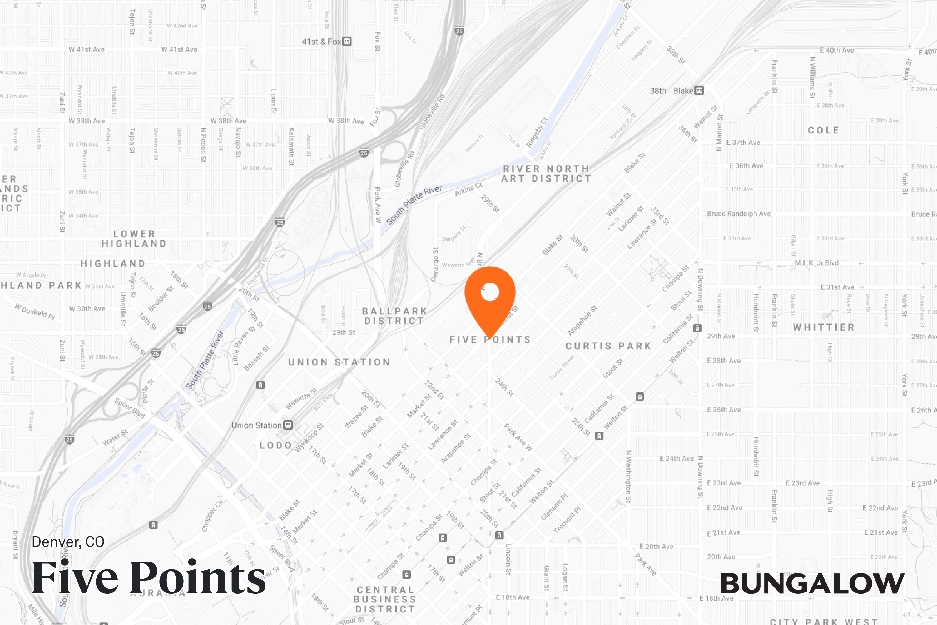 Five Points Neighborhood Map - Denver, Colorado